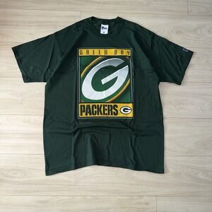 VINTAGE Green Bay Packers Shirt Mens X-Large Green Pro Player NFL Football Retro